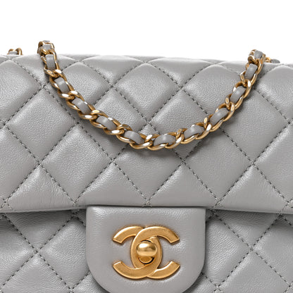 Chanel Lambskin Quilted Mini Pearl Crush Flap Light Grey 7 of 9