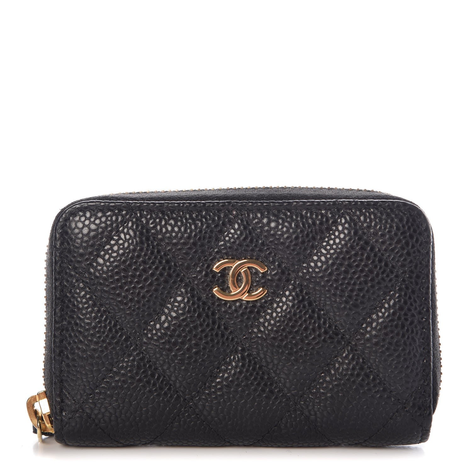 Chanel Caviar Quilted Zip Coin Purse Black 1 of 8