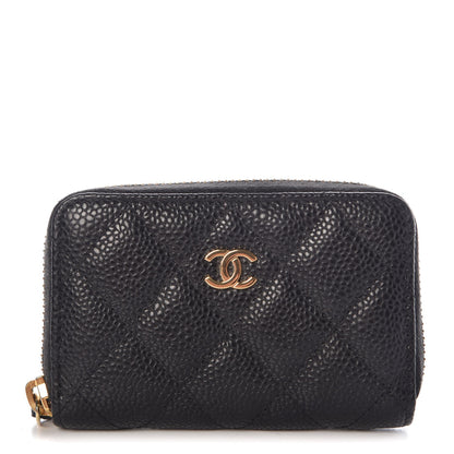 Chanel Caviar Quilted Zip Coin Purse Black 1 of 8