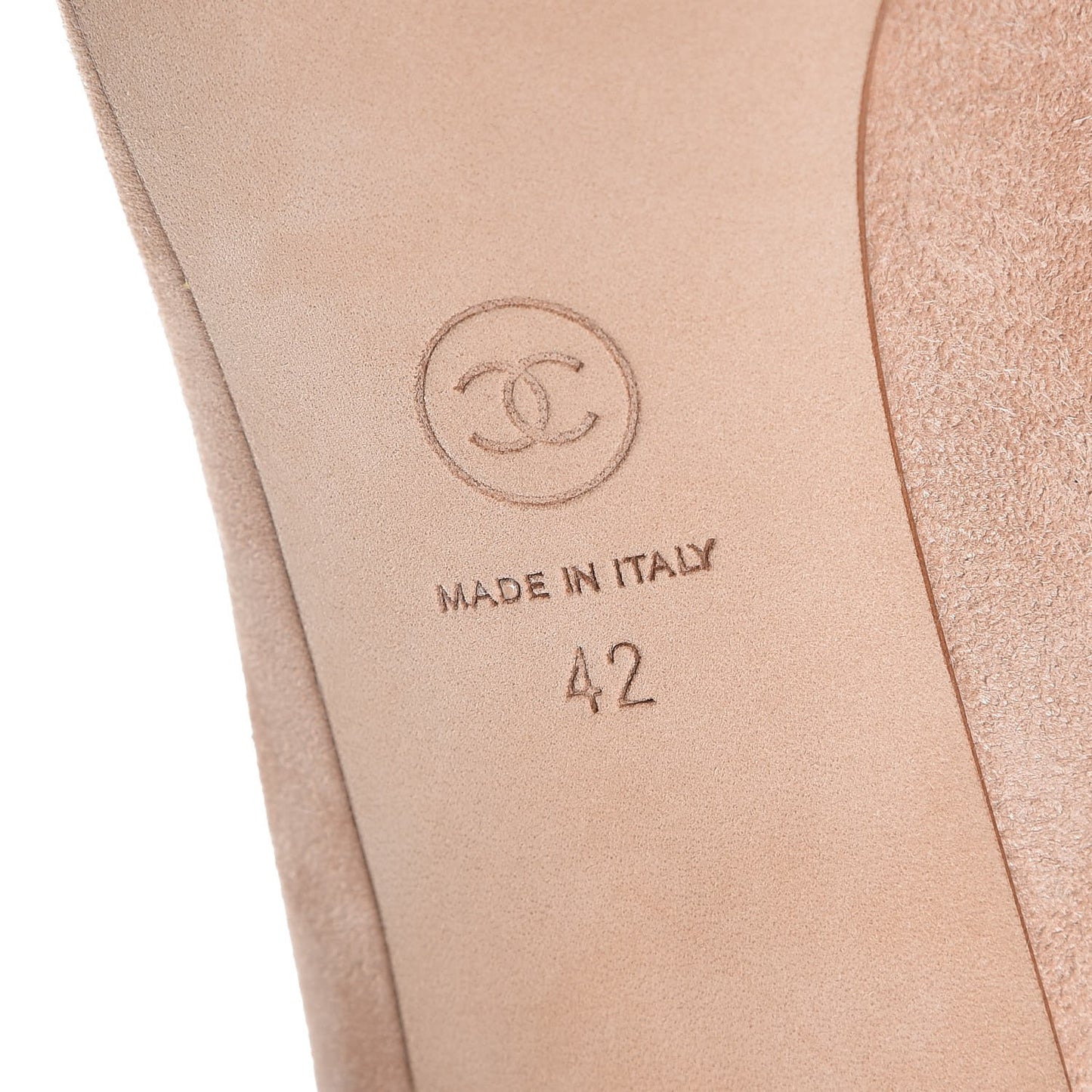 Suede Patent Calfskin CC Cap Toe Pumps 42 Pink