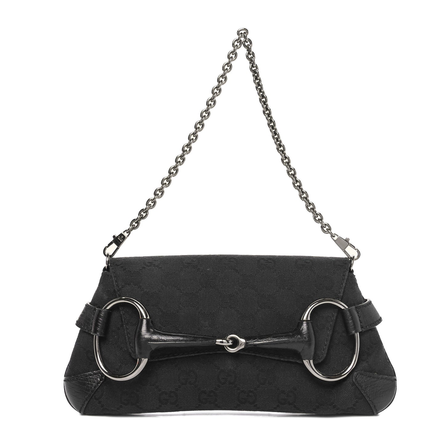 Monogram Horsebit Chain Clutch Black