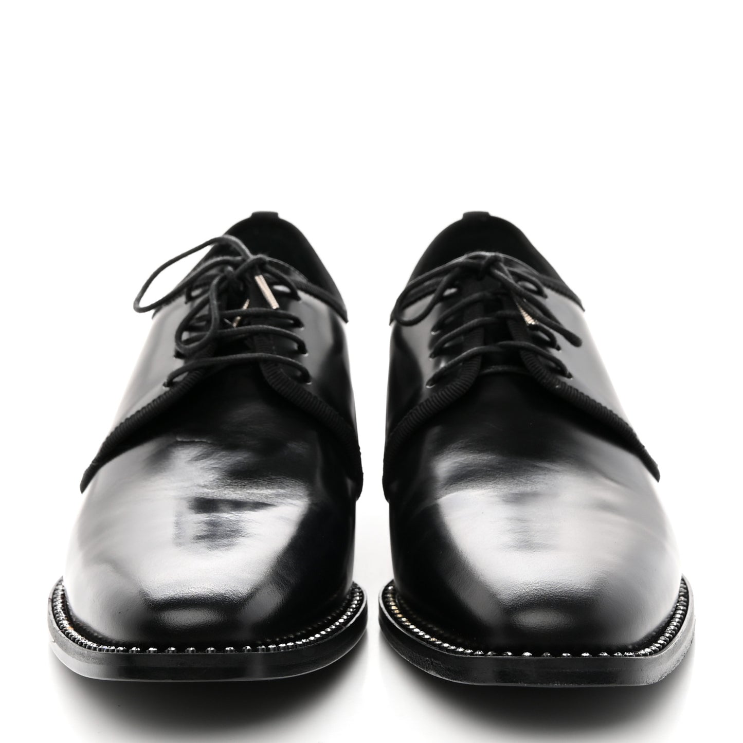 Glazed Calfskin Tomboy Lace Up 38 Black