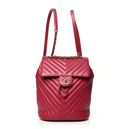 Chanel Calfskin Chevron Quilted Small Urban Spirit Backpack Dark Pink 1 of 10