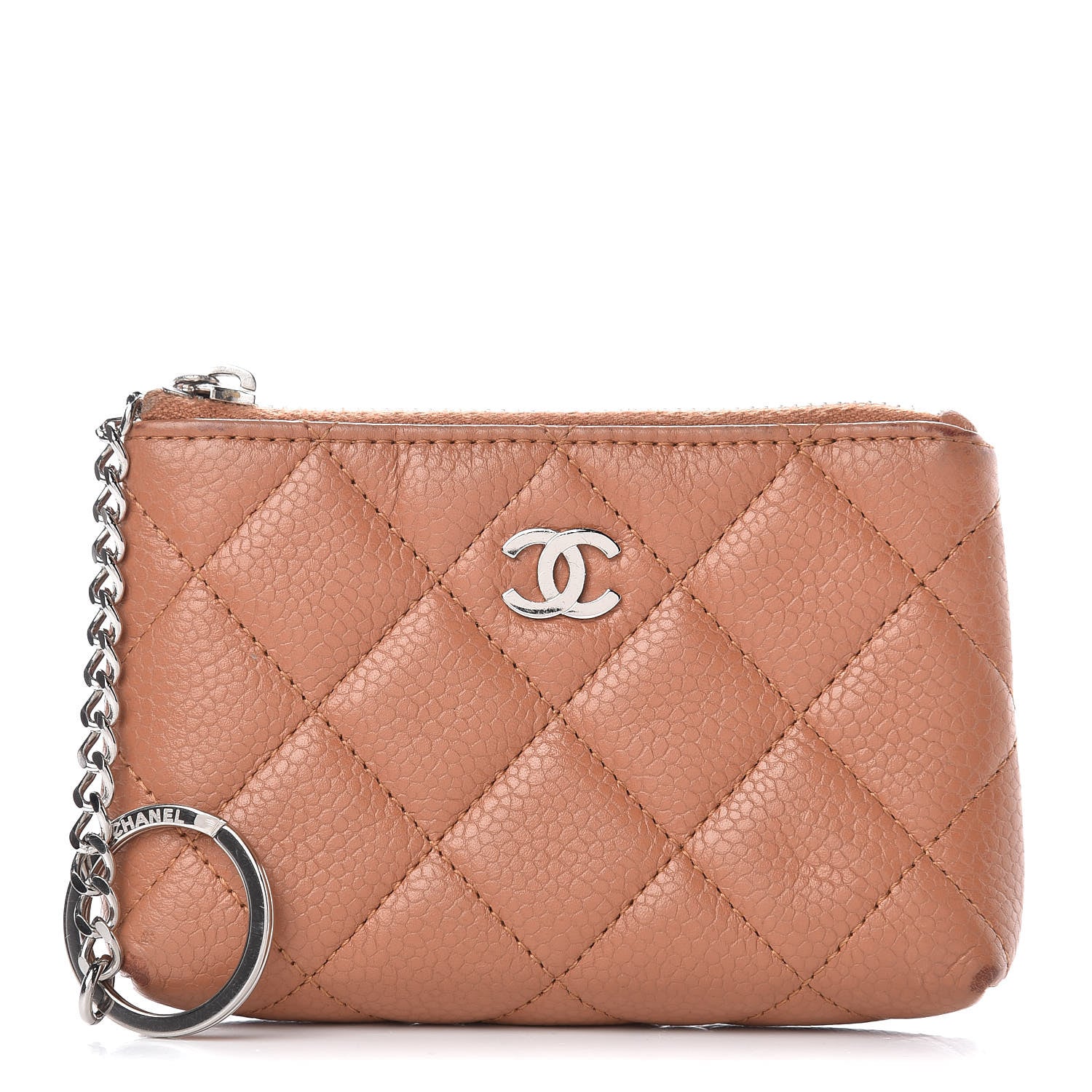 Chanel Caviar Quilted Key Holder Case Light Brown 1 of 9