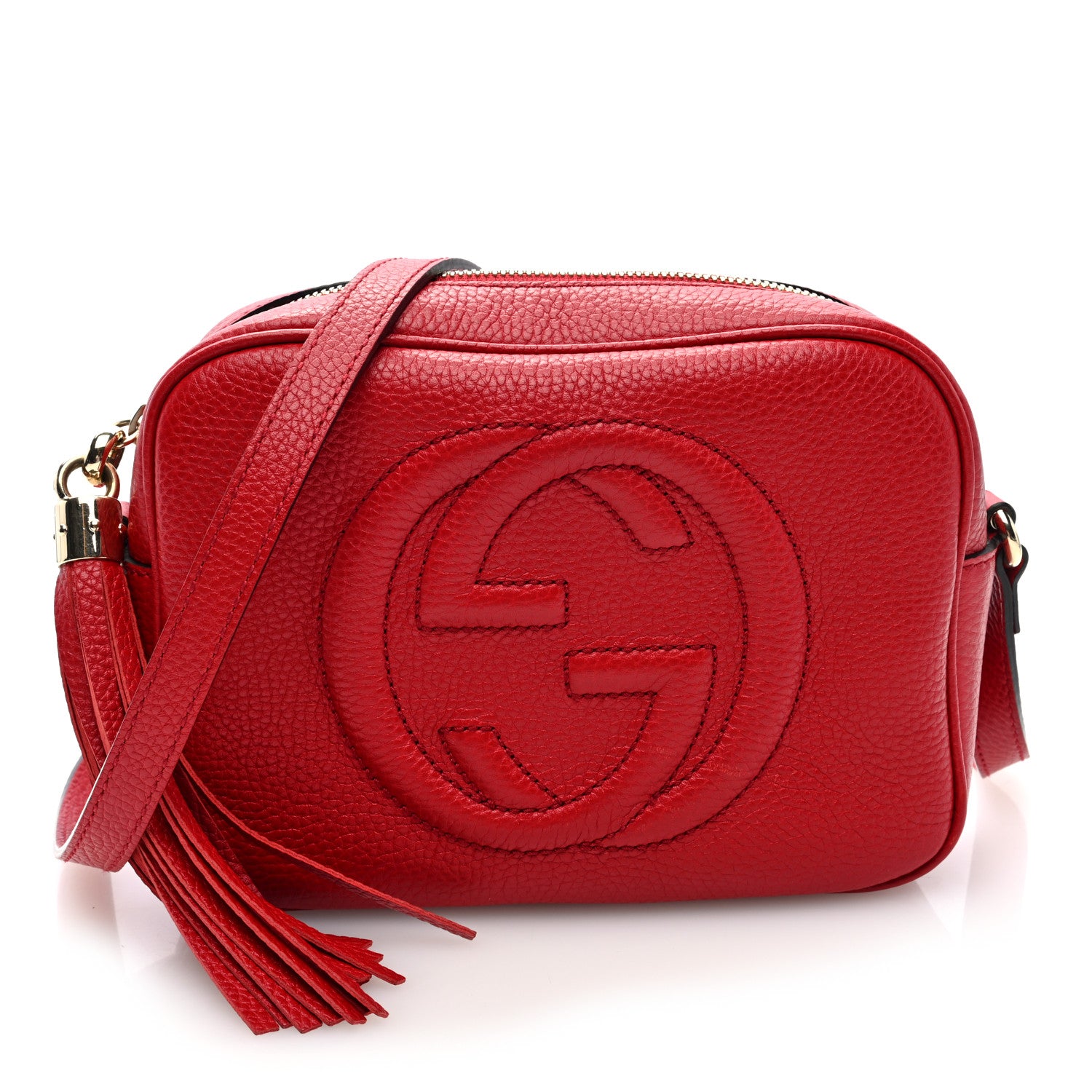 Gucci Pebbled Calfskin Small Soho Disco Bag Tabasco Red 1 of 10
