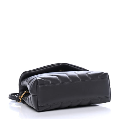 Saint Laurent Calfskin Y Quilted Monogram Toy Loulou Crossbody Bag Storm 3 of 4