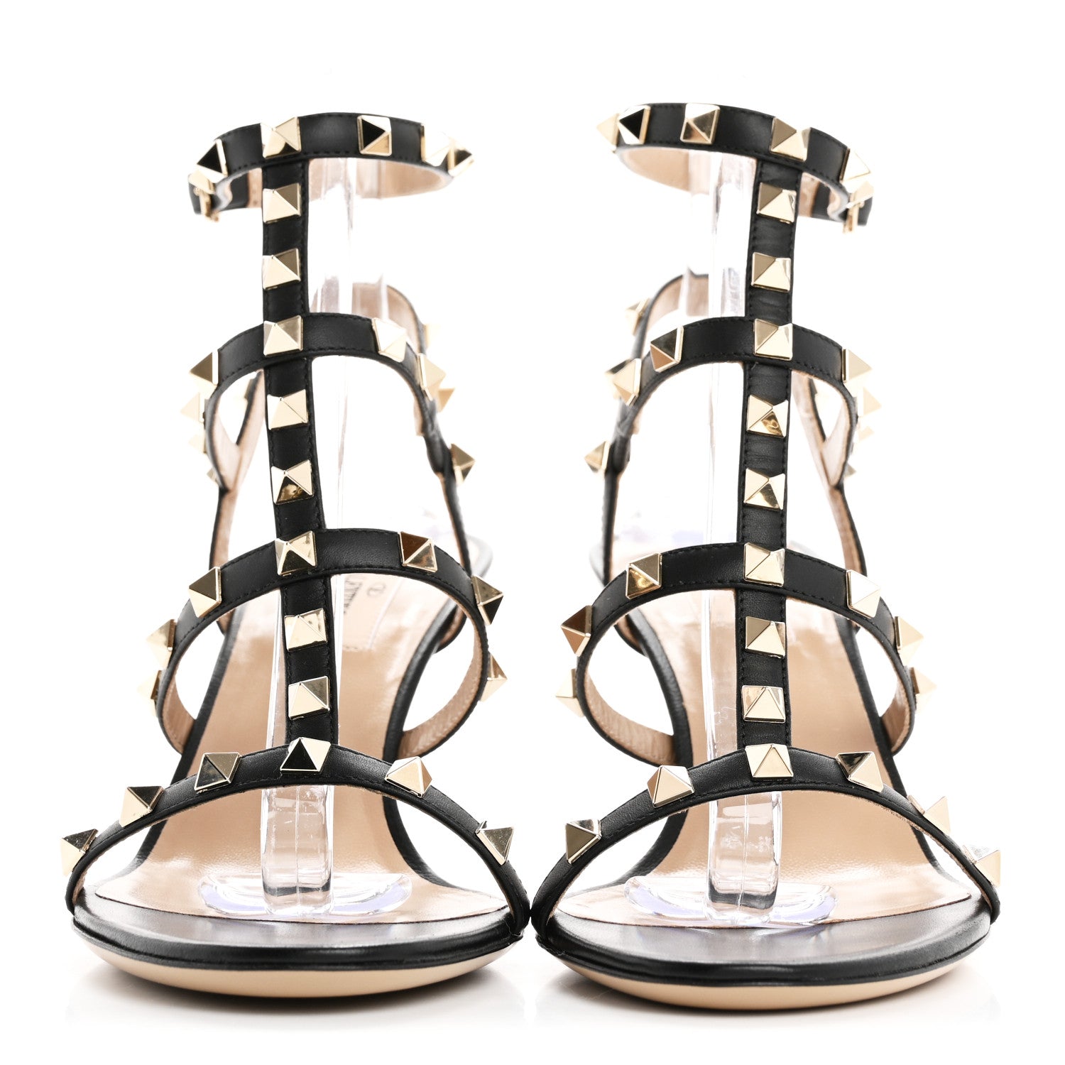 Valentino Garavani Calfskin Nappa Rockstud Gladiator 70mm Sandals 38.5 Black 3 of 13