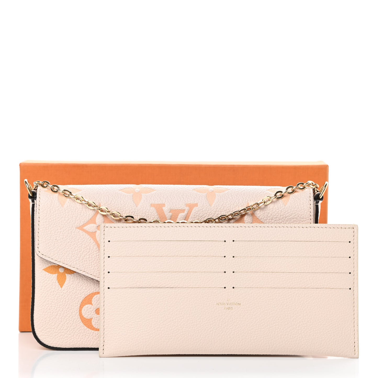 Empreinte Monogram Giant By The Pool Felicie Pochette Chain Wallet Cream Saffron