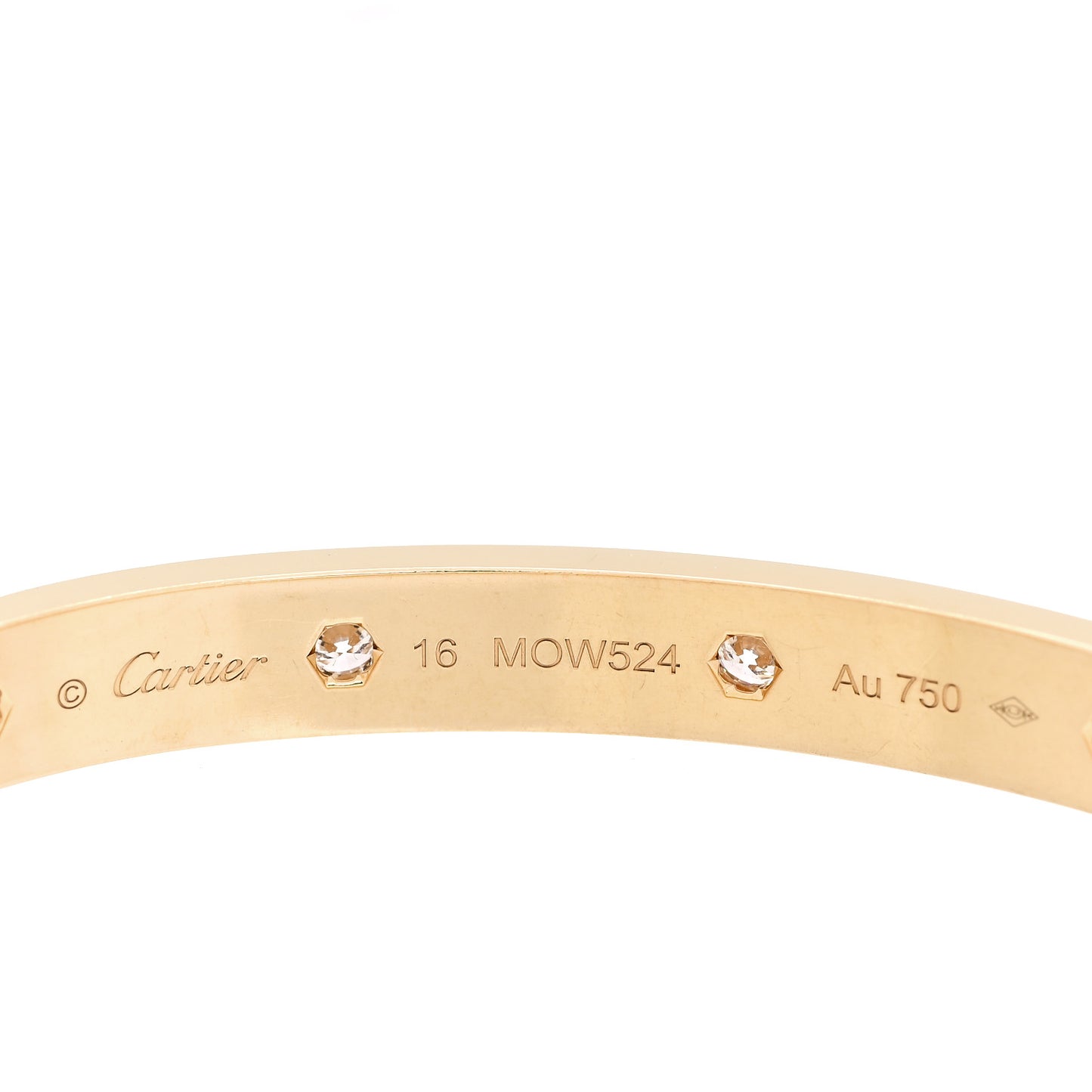 18K Yellow Gold 10 Diamond LOVE Bracelet 16