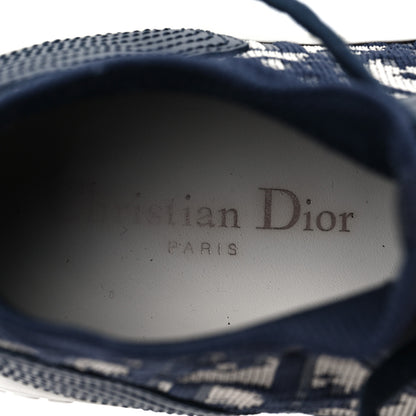 Christian Dior Technical Knit Calfskin Oblique Womens Walk'n Dior Mid Top Sneakers 38 Deep Blue 8 of 8