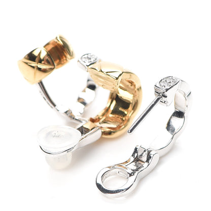 Chanel 18K Yellow White Gold Diamond Coco Crush Earrings 3 of 4