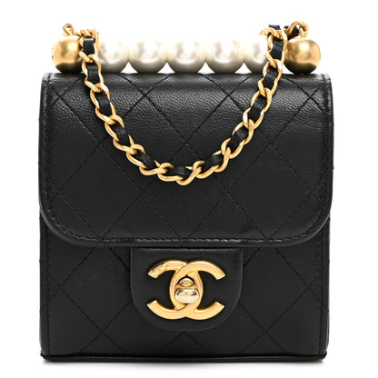 Chanel Goatskin Chic Pearls Clutch On Chain Black 1 of 11