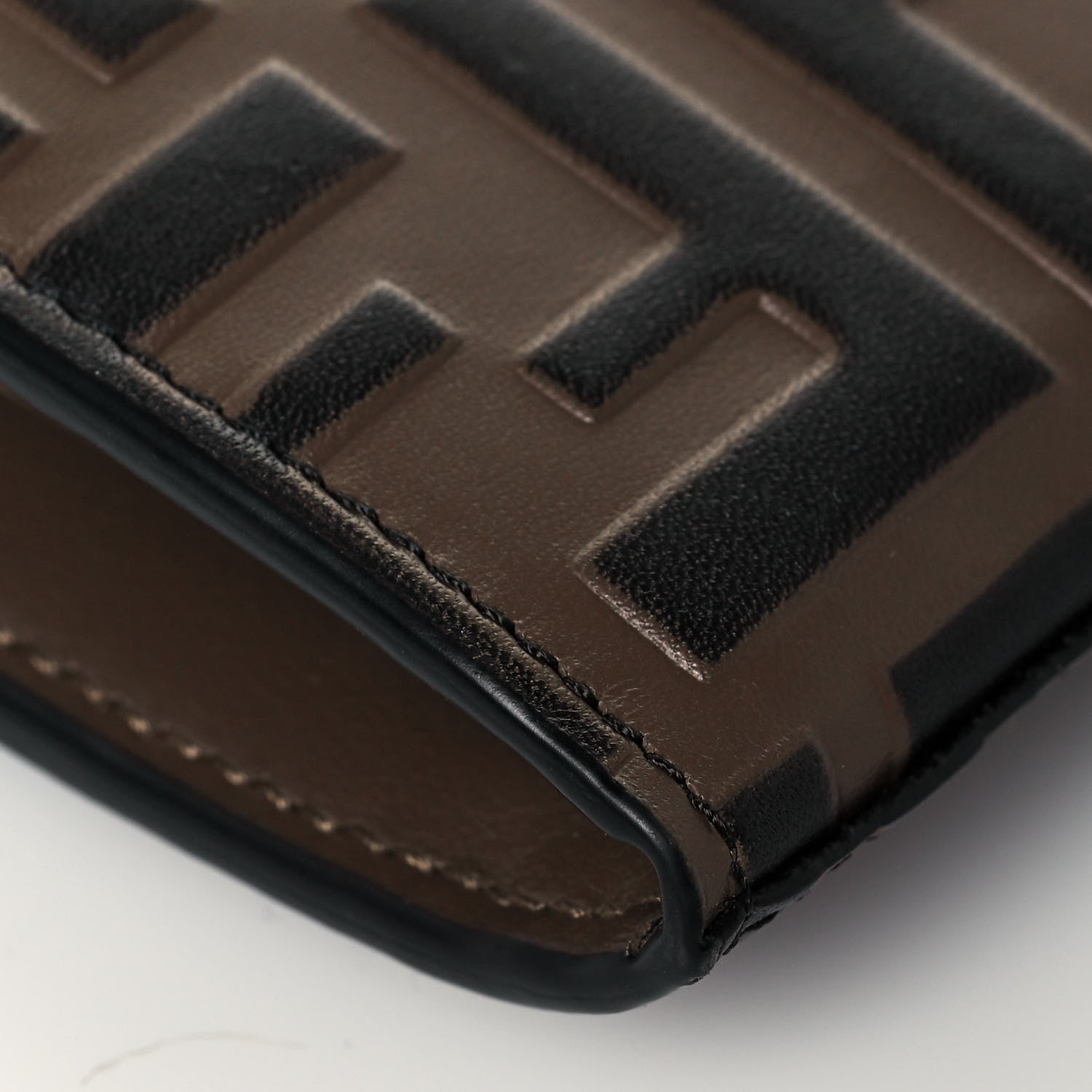 Fendi Vitello Soft F is Fendi Bi-Color FF 1974 Embossed Continental Envelope Wallet On Chain Maya Black 11 of 14