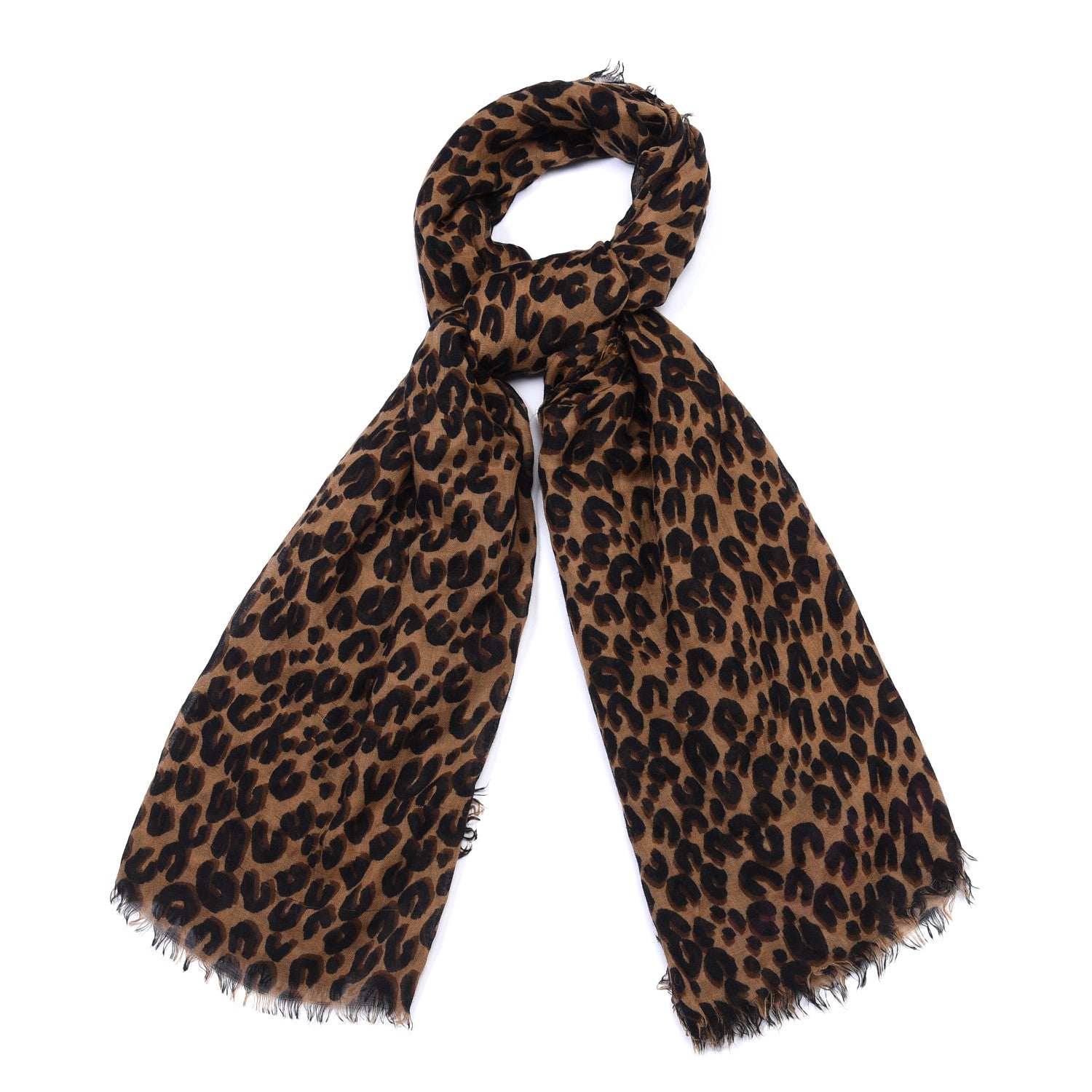 Louis Vuitton Cashmere Silk Leopard Etole Stole Marron 1 of 5