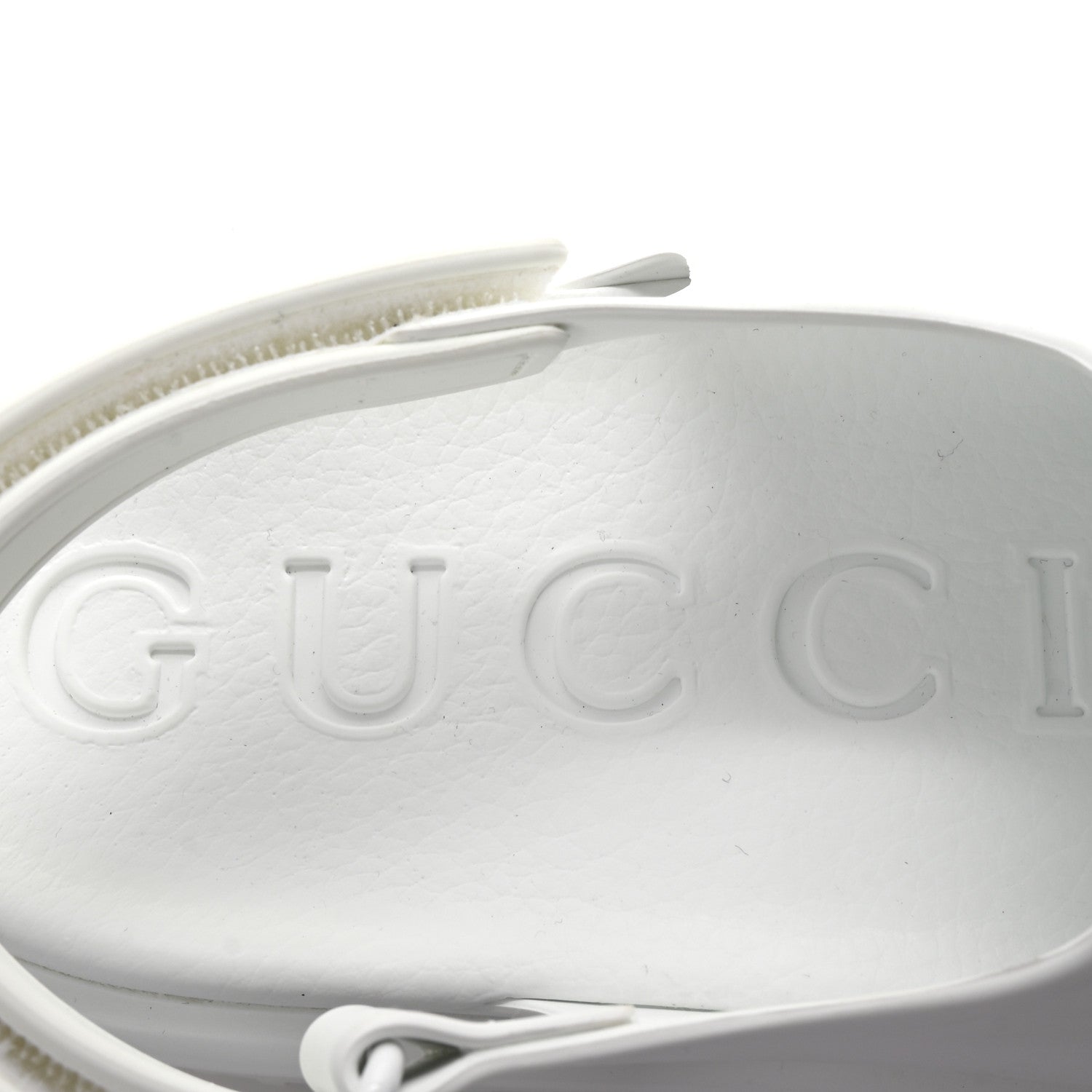 Gucci Soft Rubber Horsebit Touch Womens Strapped Sandals 37 Great White 8 of 9