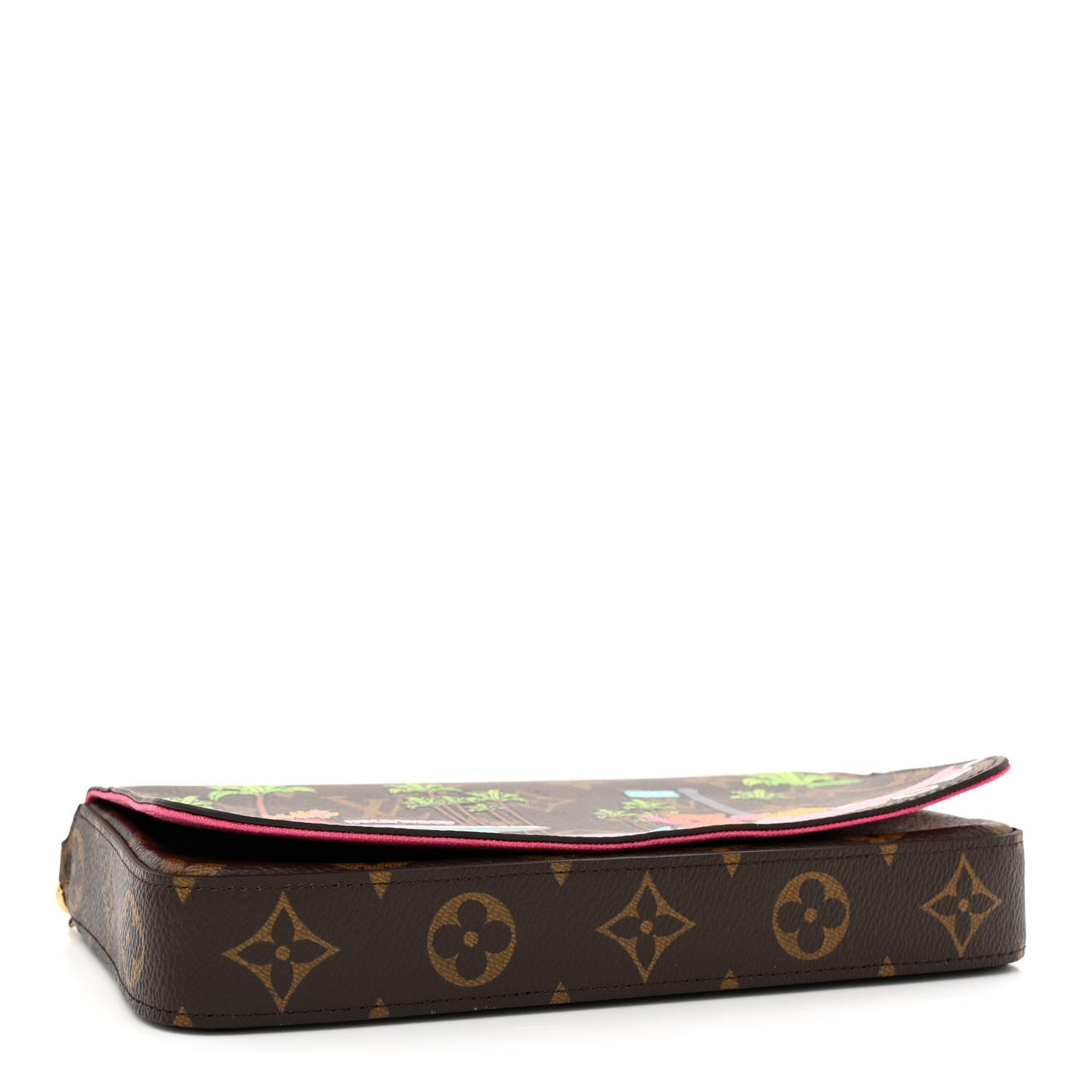 Monogram 2021 Christmas Animation Hollywood Pochette Felicie Chain Wallet Fuchsia