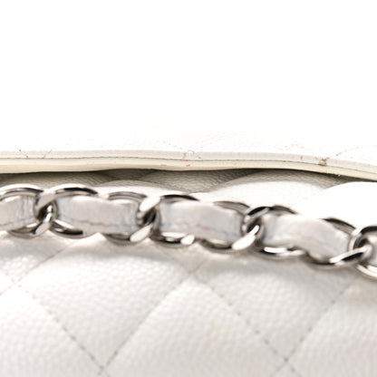 Chanel Caviar Quilted Jumbo Double Flap White 29 of 32