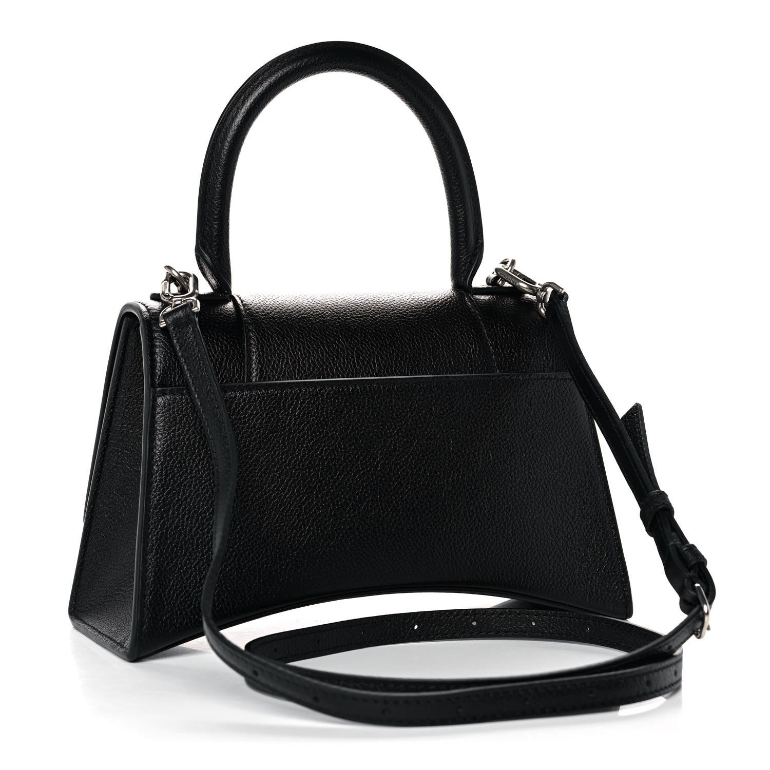 Balenciaga Grained Calfskin Small Hourglass Top Handle Bag Black 2 of 9