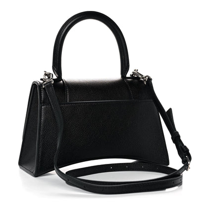 Balenciaga Grained Calfskin Small Hourglass Top Handle Bag Black 2 of 9