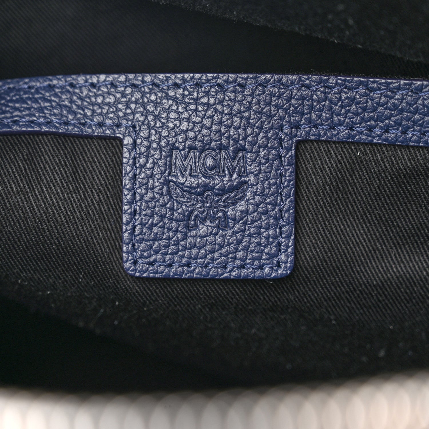 MCM Calfskin Visetos Floral Leopard Klassik Small Stark Backpack Blue Black 7 of 11