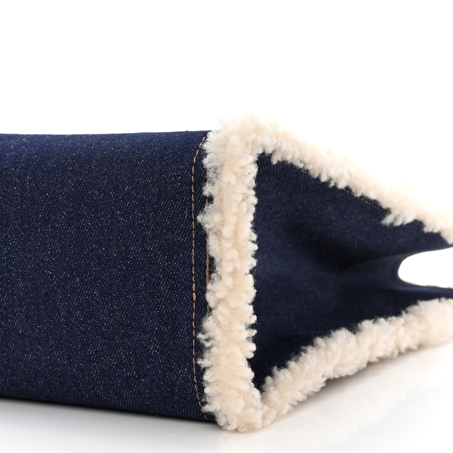 Telfar X UGG Denim Shearling Medium Shopping Bag Raw Denim 11 of 11