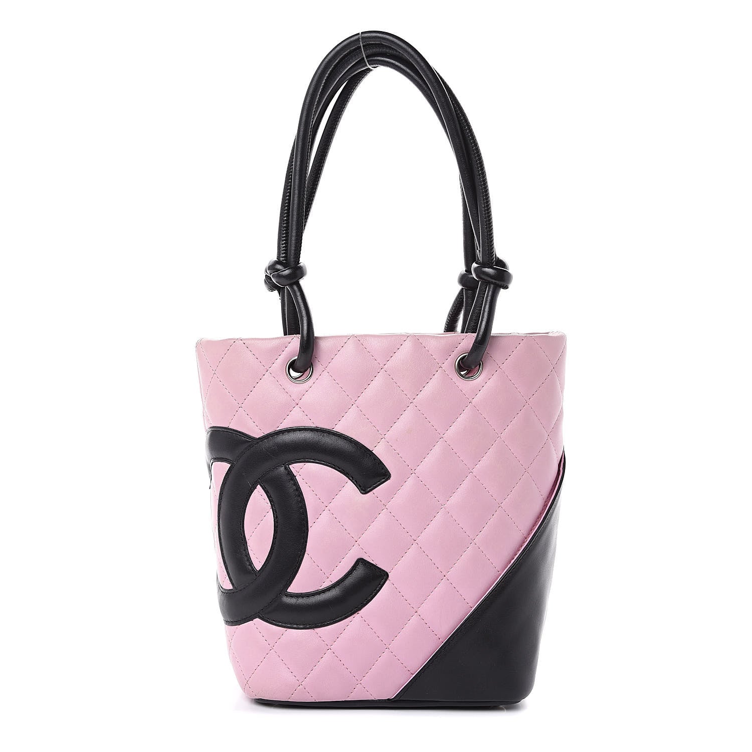 Chanel Calfskin Quilted Small Cambon Tote Pink Black 1 of 13