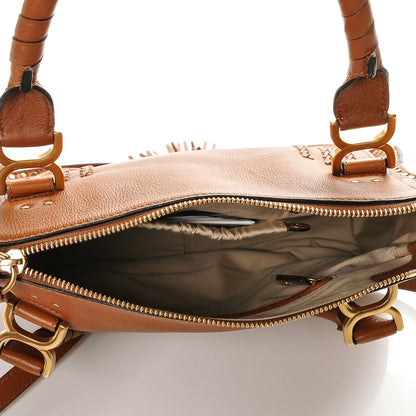 Chloe Calfskin Braided Medium Marcie Satchel Caramel 5 of 7