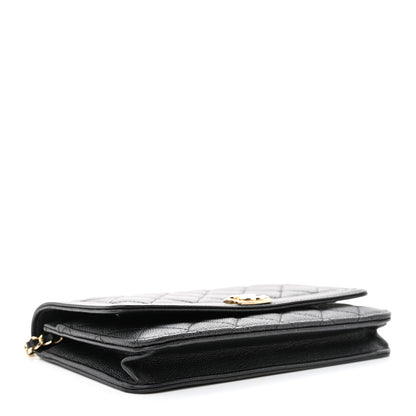 Chanel Caviar Quilted Boy Wallet On Chain WOC Black 4 of 14