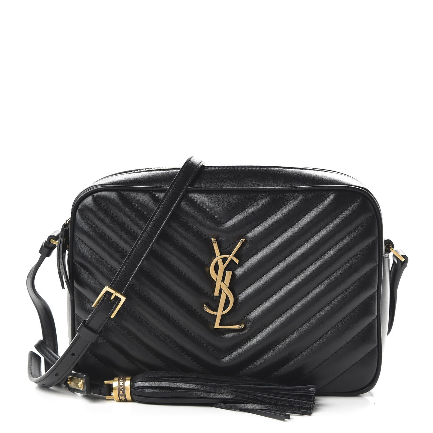 Calfskin Matelasse Monogram Lou Camera Bag Black