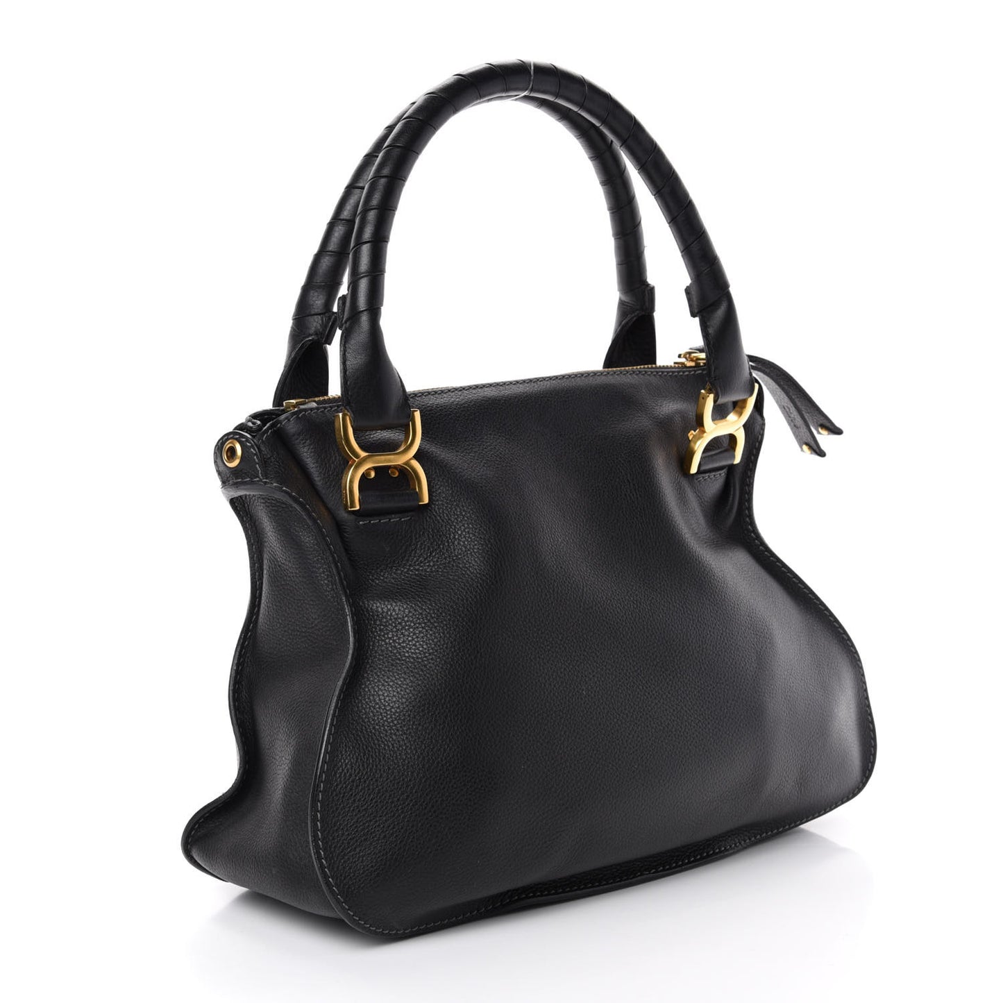 Calfskin Medium Marcie Satchel Black