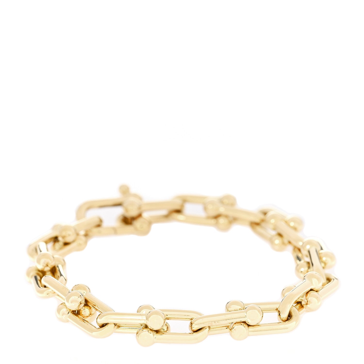 新品仕上済/TIFFANY&Co.☆k18.750YGクラッシックバンド+ケース Tiffany 18K Yellow Gold Medium HardWear Link Bracelet 1756454
