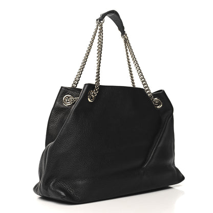 Gucci Pebbled Calfskin Medium Soho Chain Shoulder Bag Black 3 of 10