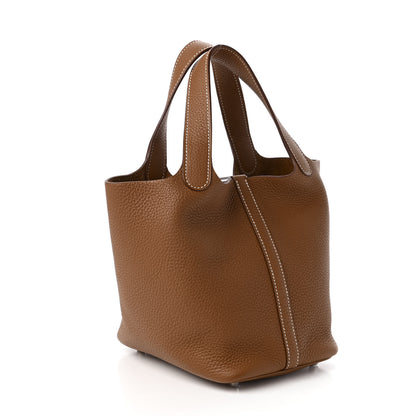 Hermes Taurillon Clemence Picotin Lock 18 PM Gold 3 of 11