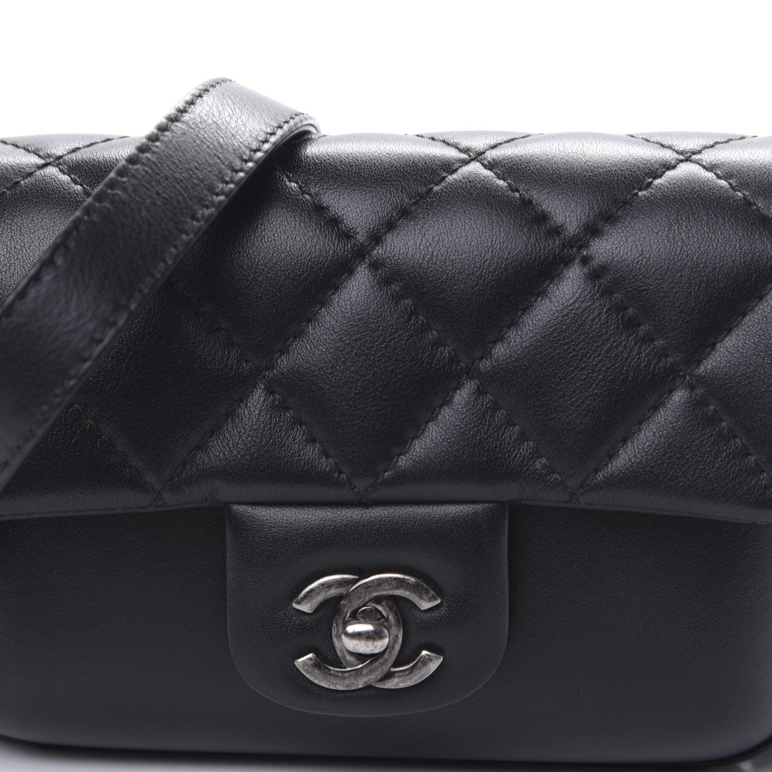 Chanel Calfskin Quilted Small Rock My Shoulder Flap Black 9 of 9