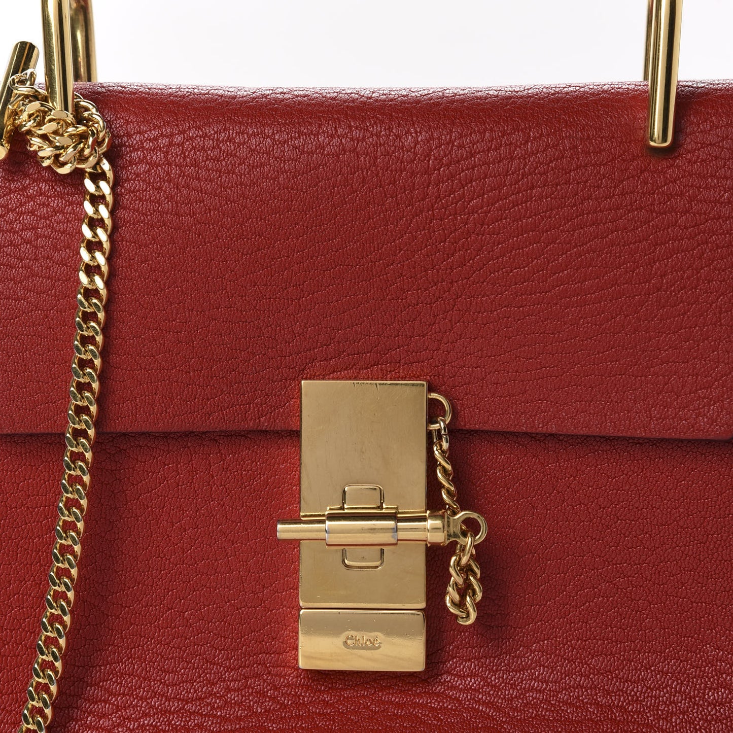 Grained Lambskin Mini Drew Shoulder Bag Plaid Red