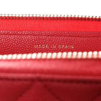 Chanel Caviar Quilted Medium Zip Around Wallet Dark Pink 7 of 11
