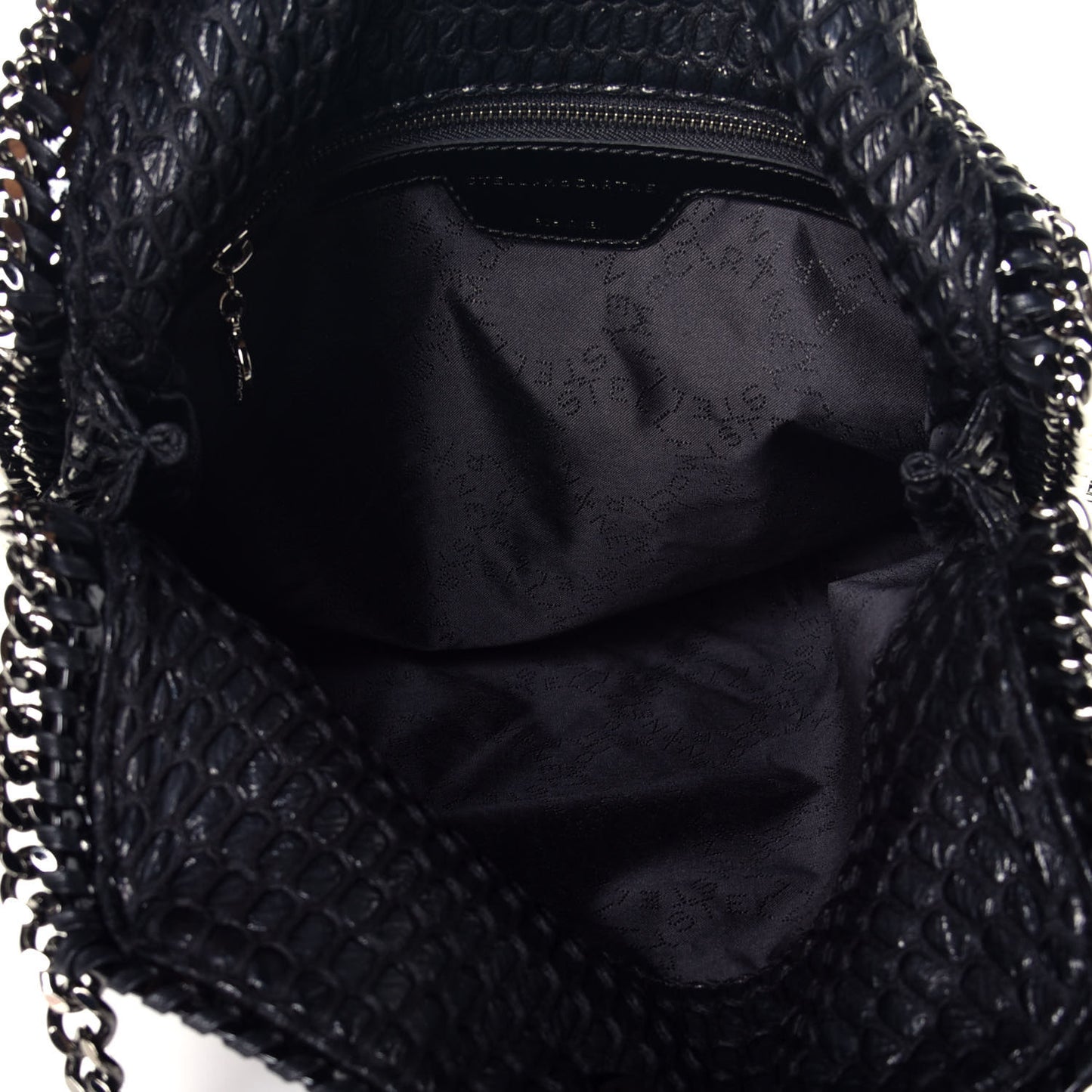 Patent Net Small Falabella Tote Black