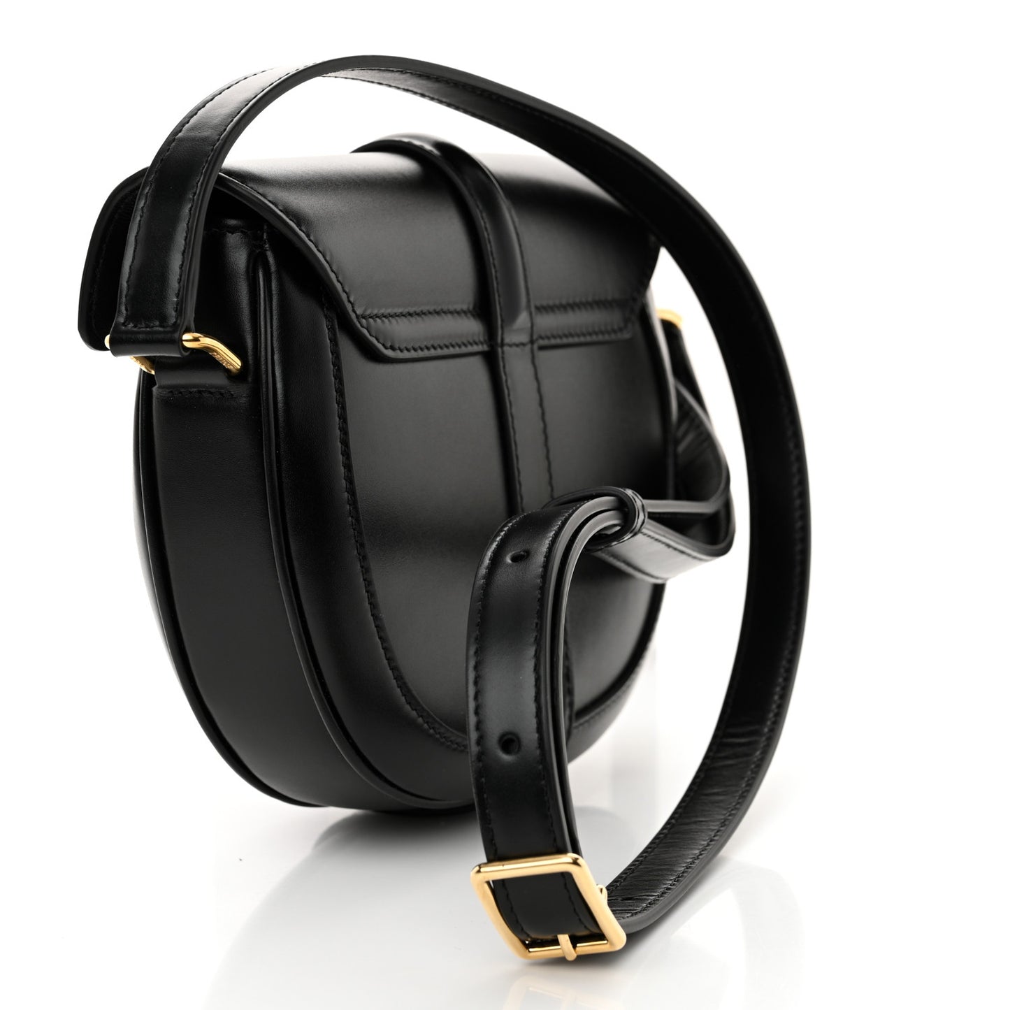 Satinated Calfskin Besace Small 16 Black