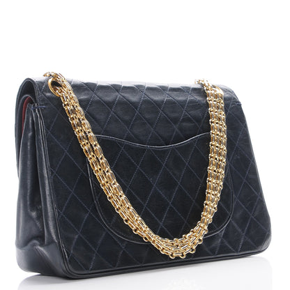 Chanel Lambskin Medium Mademoiselle Chain Double Flap Navy 4 of 7