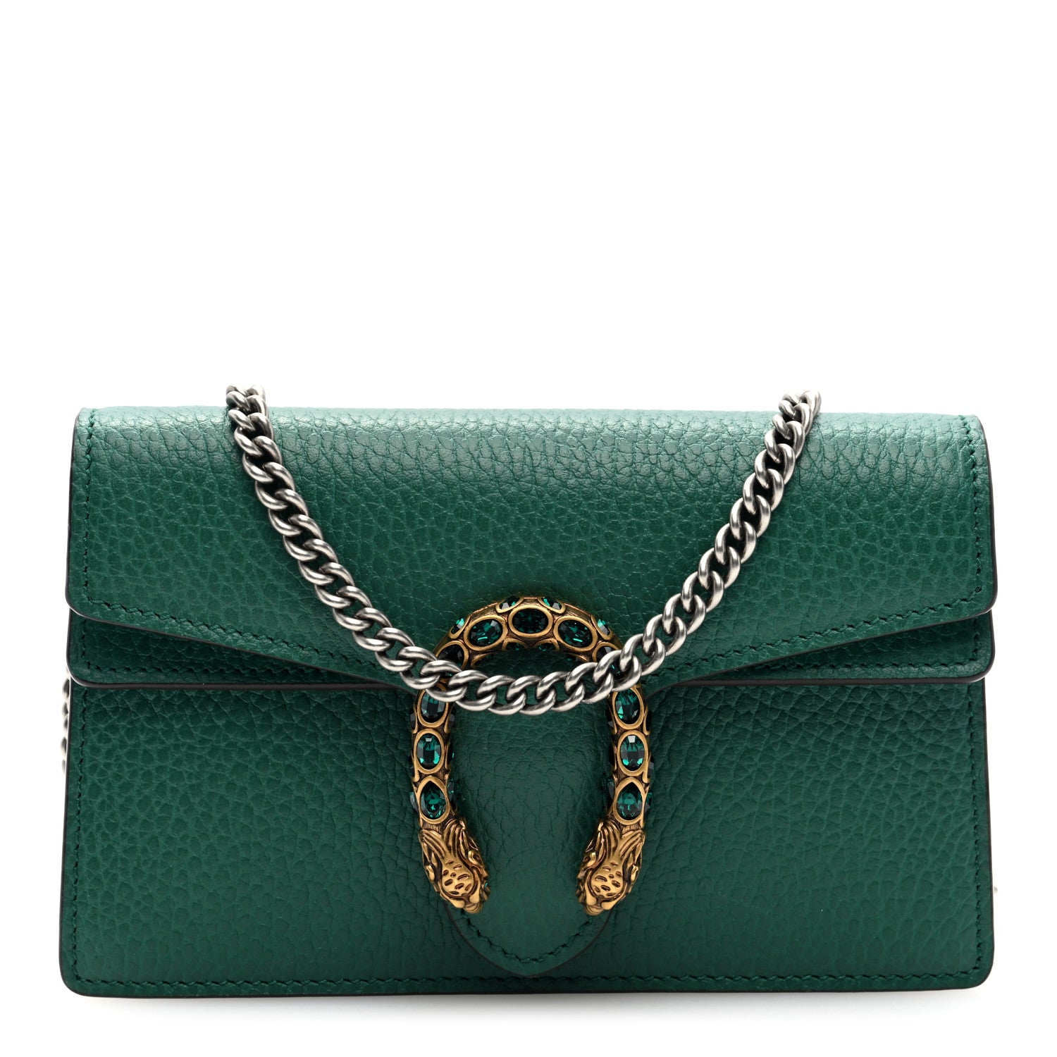 Gucci Dollar Calfskin Crystal Super Mini Dionysus Shoulder Bag Emerald 1 of 9
