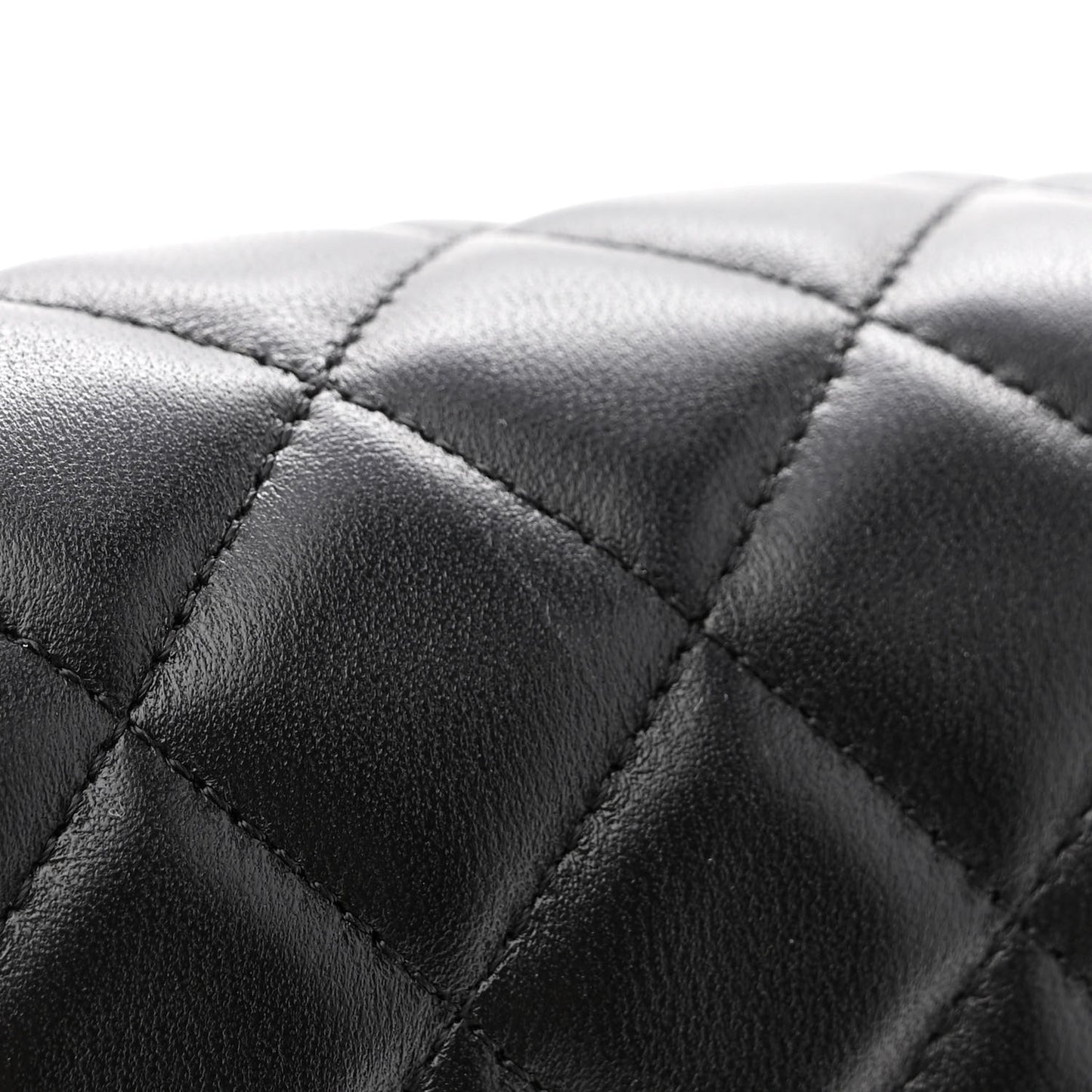 Lambskin Quilted Mini Rectangular Flap Black