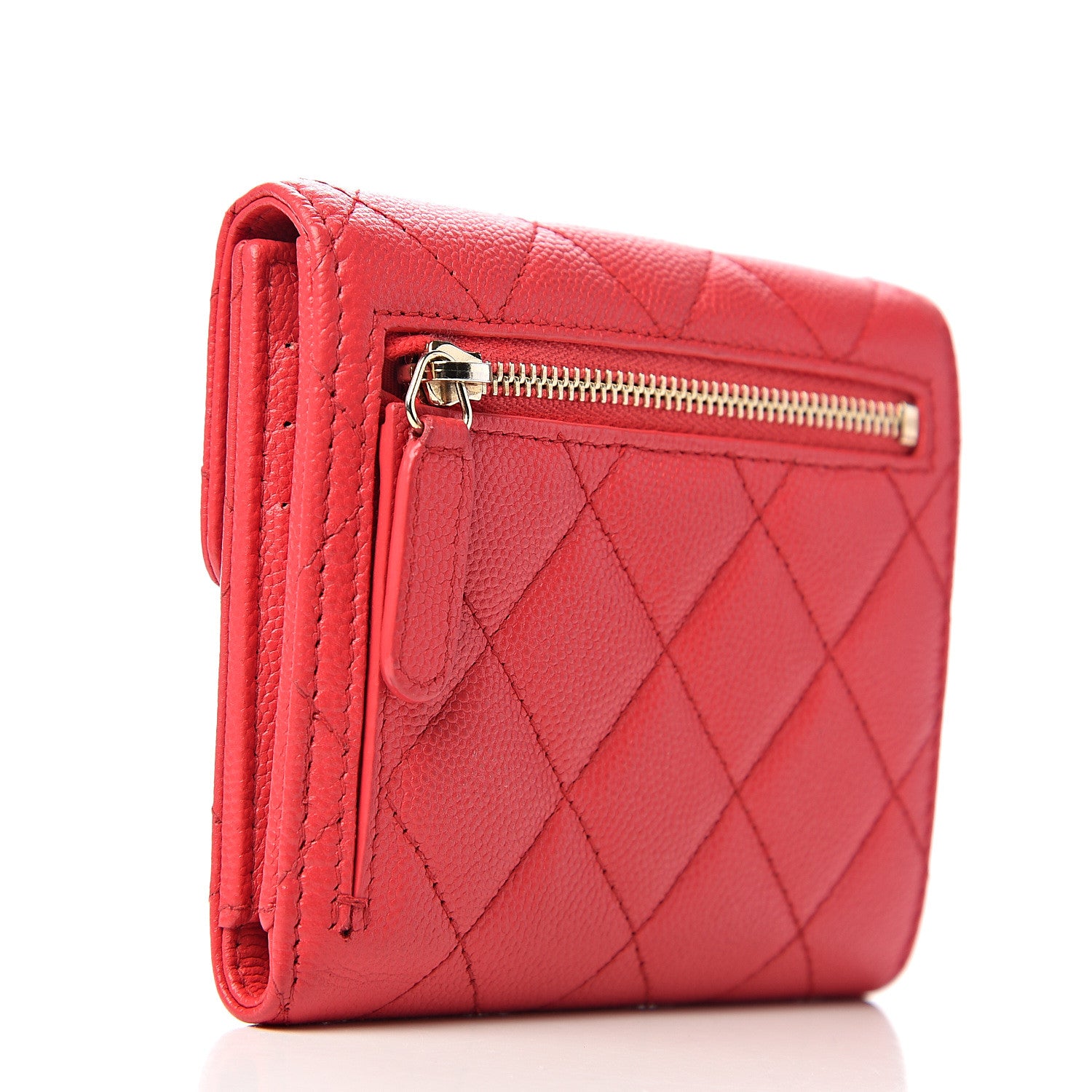 Chanel Caviar Quilted Compact Flap Wallet Fuchsia 2 of 6