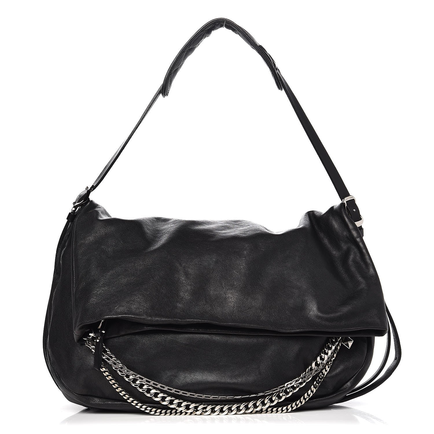 Jimmy Choo Lambskin Small Boho Biker Shoulder Bag Black 1 of 7