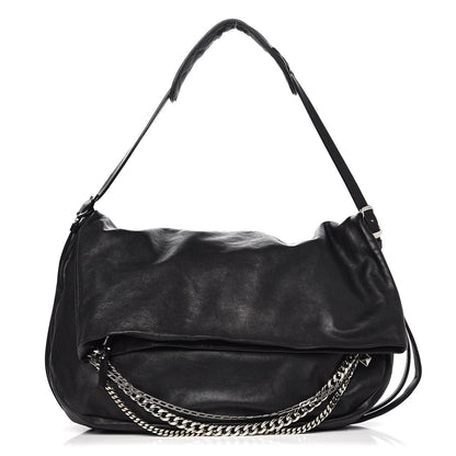 Jimmy Choo Lambskin Small Boho Biker Shoulder Bag Black 1 of 7