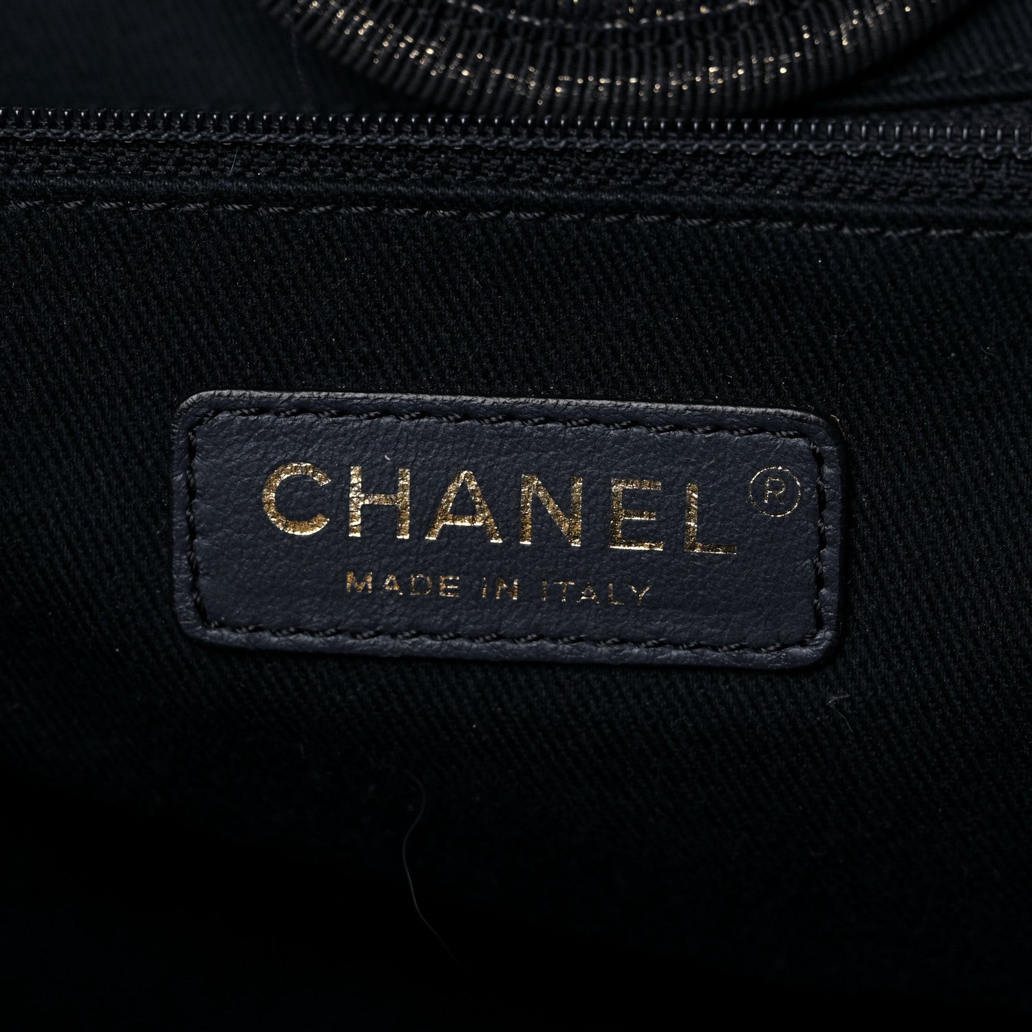 Chanel Lurex Canvas Medium Deauville Tote Navy Blue Gold 6 of 9