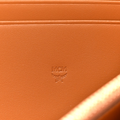 MCM Visetos Large Zip Around Wallet Cognac 7 of 8