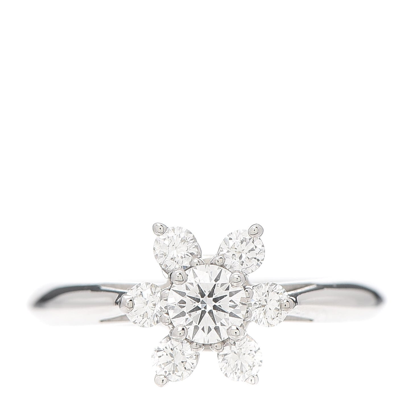 Platinum Diamond Flower Ring 48 4.5