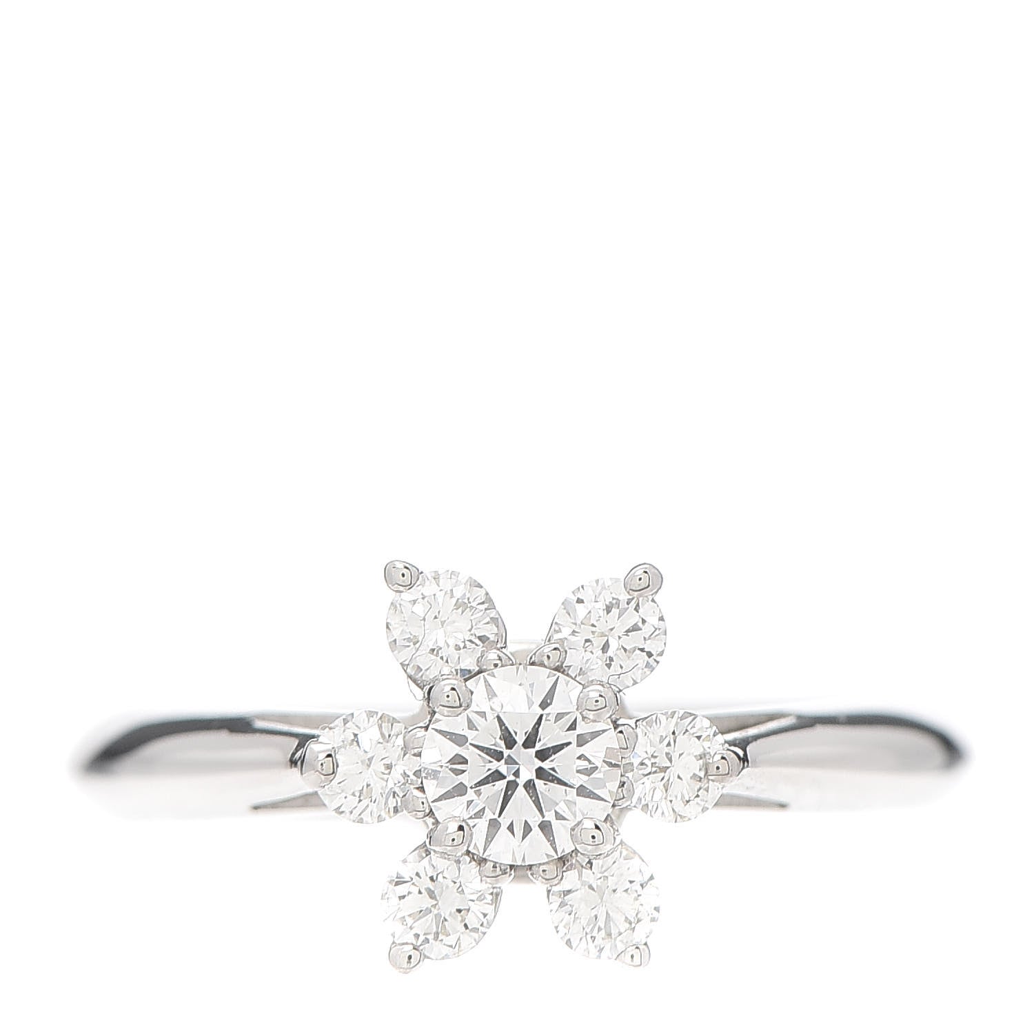 Tiffany Platinum Diamond Flower Ring 48 4.5 1 of 6