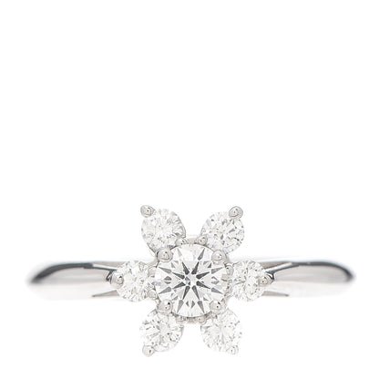 Tiffany Platinum Diamond Flower Ring 48 4.5 1 of 6