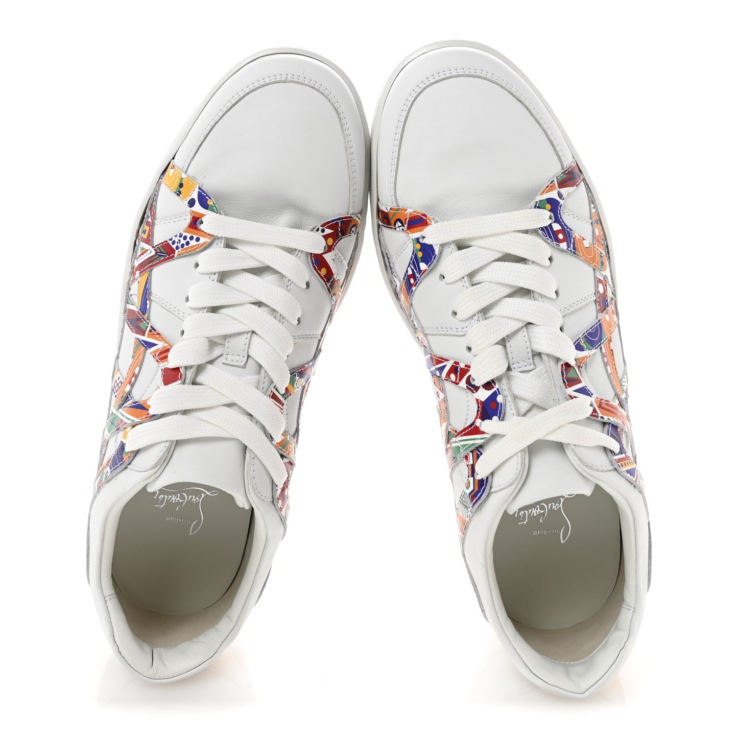 Calfskin Mens 2002SL Low Sneakers 43 White Multicolor